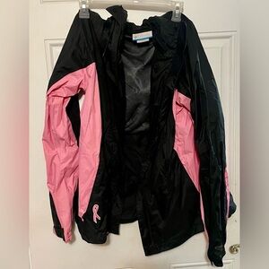 Columbia Two-Tone Black and Pink Wind and Rain Jacket